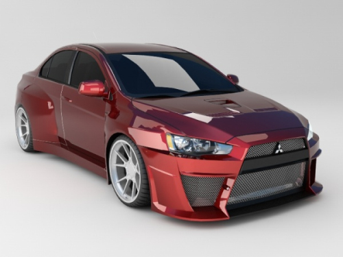 Mitsubishi red sports car 3D model