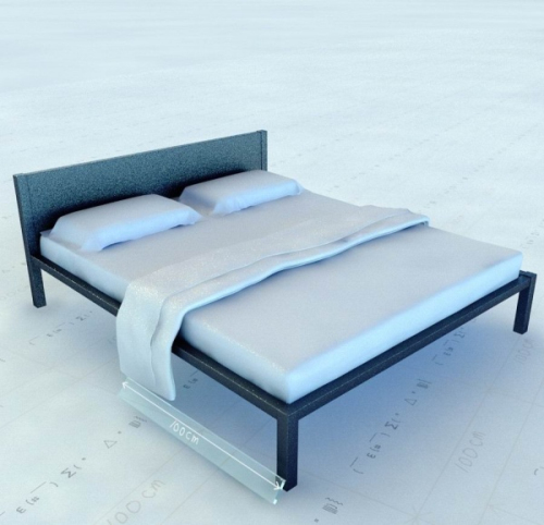 Simple 3d model double bed