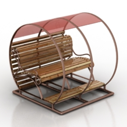 romantic European-style rocking chair 3D model