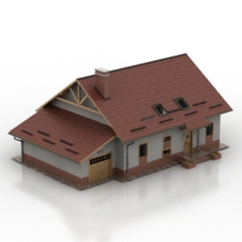 red brick villa model