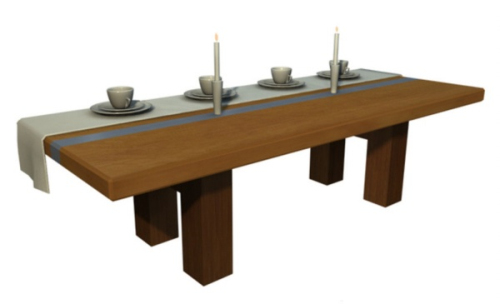 simple wooden table 3d models