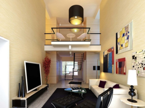 Small living room 3D model of artistic creativity