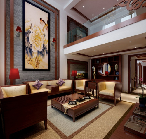 Classical cozy living room 3d model