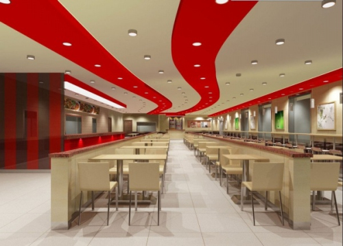 Clean and fresh fast-food restaurants in 3D