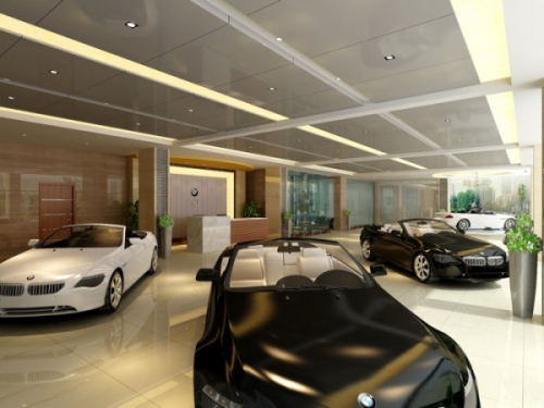 4s shop car showrooms indoor model renderings