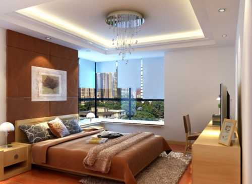 Bright bedroom 3D design renderings