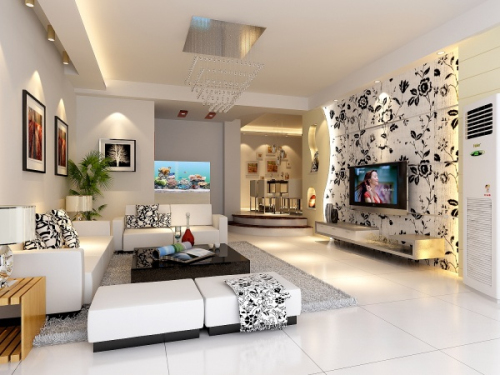 Fresh and elegant living room 3d model