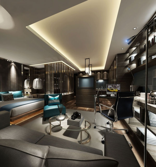 Modern business men Bedroom 3D model