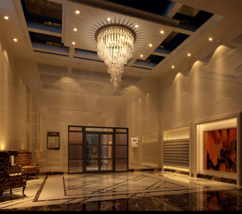 Gorgeous hotel entrance hall 3D model