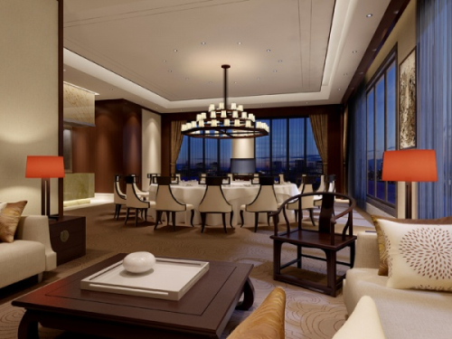 Chinese hotel room package 3d model