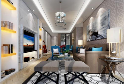 Exquisite fashion small living room 3D model