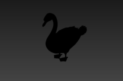 Swan silhouette 3d model
