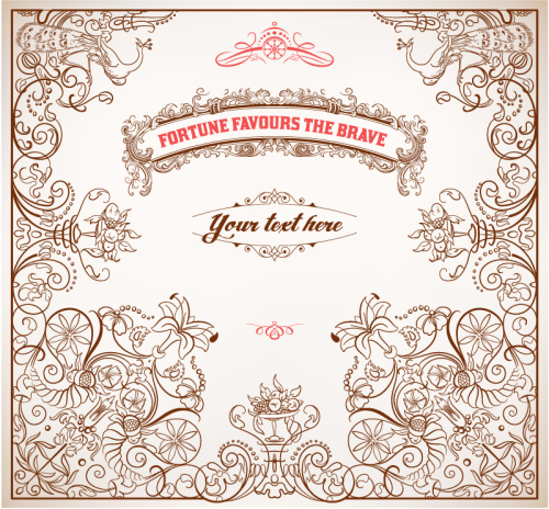 Peacock exquisite pattern background vector material