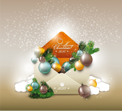Beautifully decorated Christmas lob envelope vector material