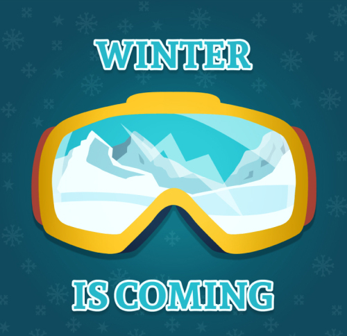 Cartoon ski goggles design vector material