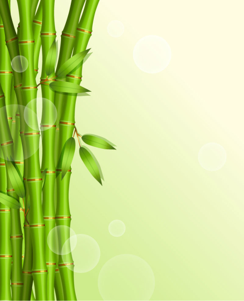 Bamboo cartoon background vector material
