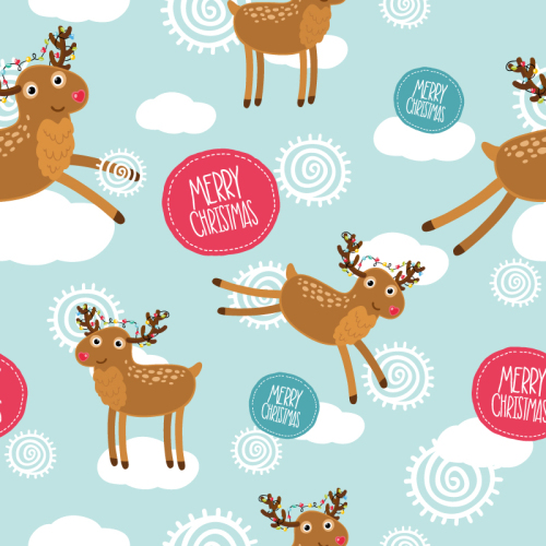 Christmas reindeer seamless background vector material