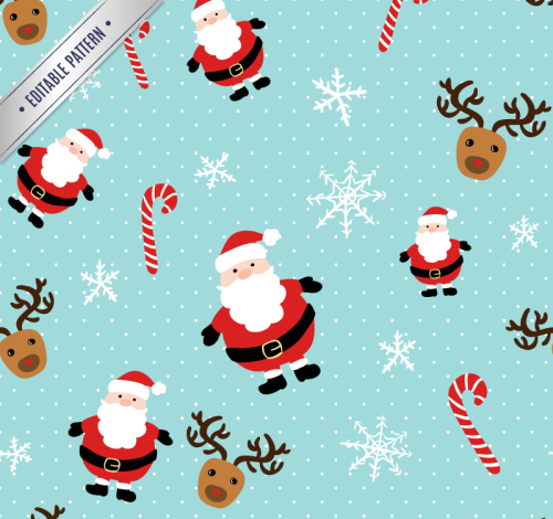 Santa Claus and reindeer seamless background vector material
