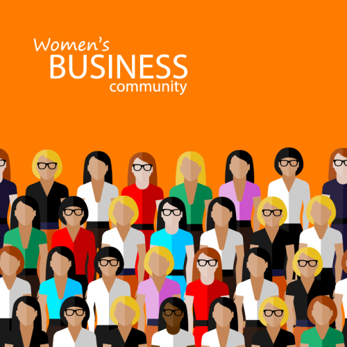 Business female population vector material