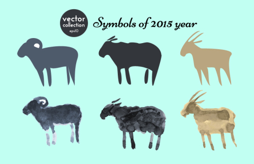 9 Creative Design sheep silhouette vector material