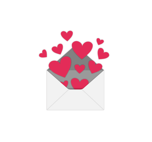 Love flying envelope vector material