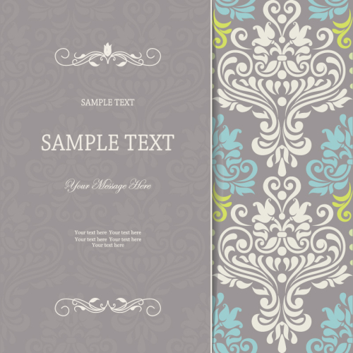 Classical pattern card design vector material