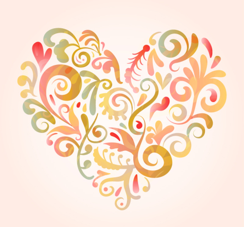 Beautiful love pattern vector material