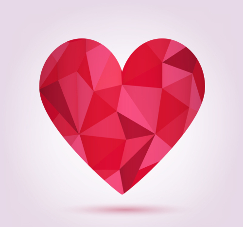 Love red geometric vector material