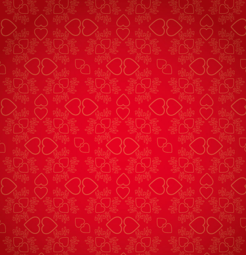 Red love pattern background vector material
