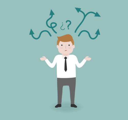 Puzzled business man vector material