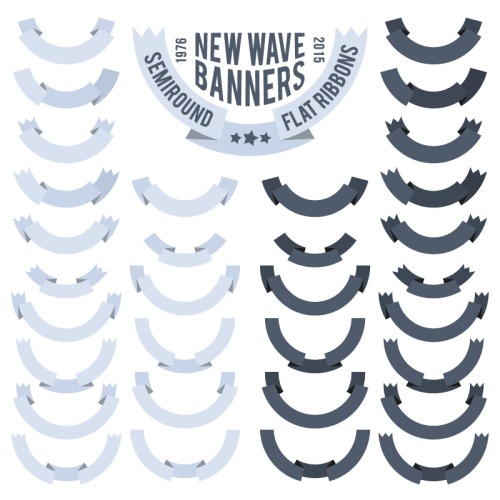 32 ribbon banner design vector material