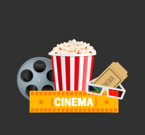 5 movie design elements vector material