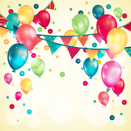 Balloon festival pull triangular flag vector material