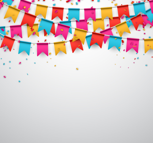 Pull exquisite holiday flag background vector material