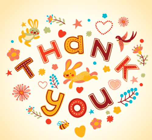 Thanksgiving greeting card cartoon animals vector material