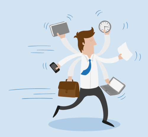 Busy business man Vector