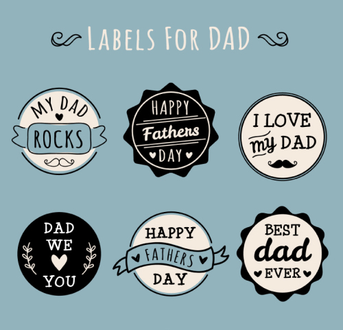Father's Day Round 6 tag vector material