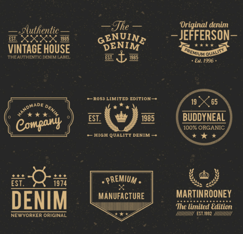 9 premium product label vector map