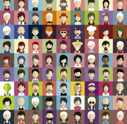 81 characters head vector material