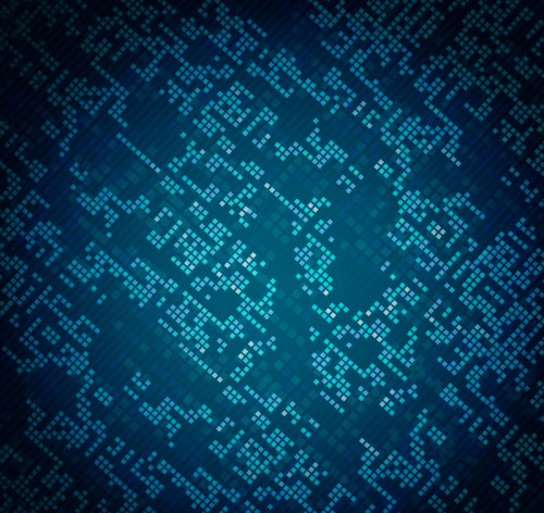 Blue science and technology grid background vector map