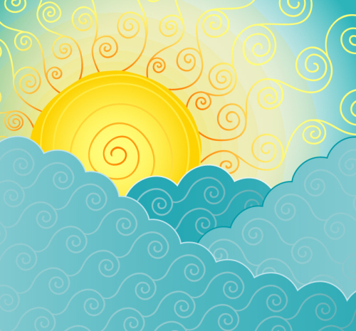 Abstract clouds sun vector material