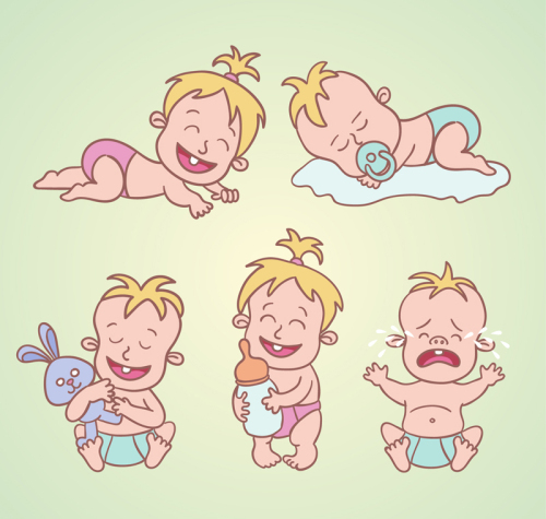 5 Painted baby vector material
