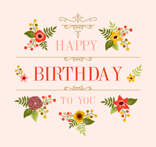 Cartoon Flower Birthday Poster Vector