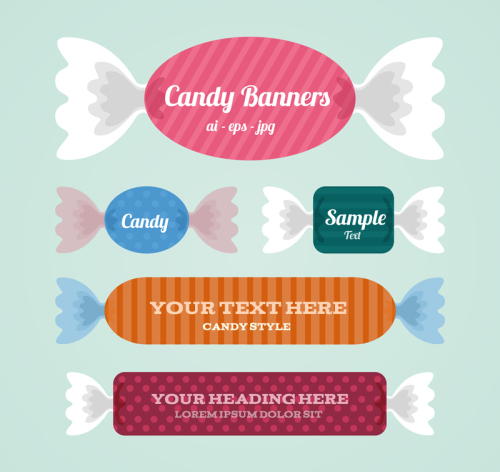 5 Creative candy banner vector