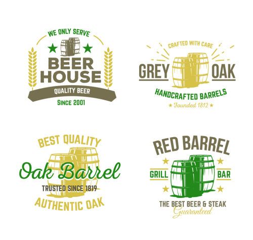 4 retro beer labels Vector