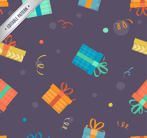 Colored gift boxes seamless background vector material