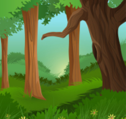 Cartoon forest landscape vector material