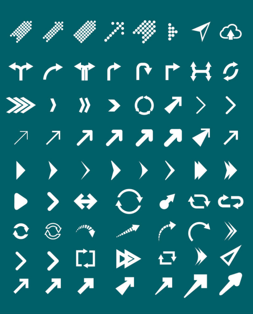 63 paragraph white arrow icon vector material