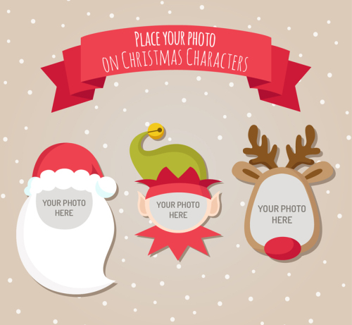 3 Cartoon Christmas frame Vector role