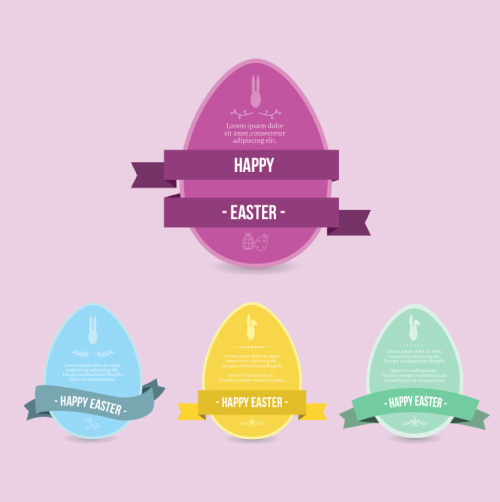 4 Creative Egg label vector material